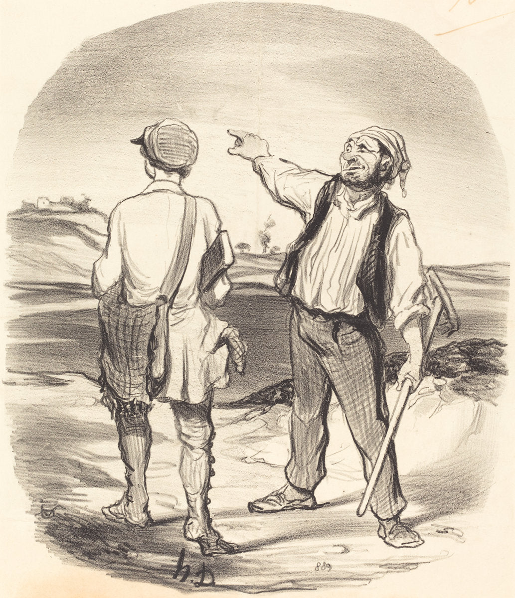 J'ai vu un lièvre... il y a huit jours! by Honoré Daumier (French, 1808 - 1879), 16X12"(A3)Poster Print