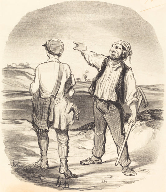 J'ai vu un lièvre... il y a huit jours! by Honoré Daumier (French, 1808 - 1879), 16X12"(A3)Poster Print