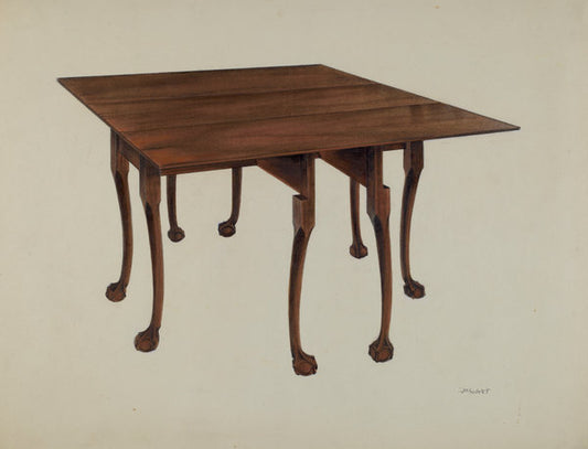 c. 1939 by Joseph Sudek (Gatelegged (Table) Ball & Claw Feet), 16X12"(A3)Poster Print
