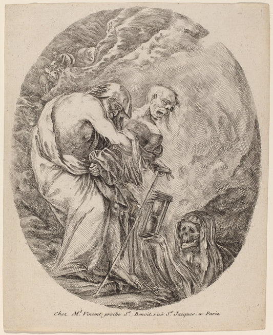 Death with an Old Man by Stefano Della Bella (Italian, 1610 - 1664), 16X12"(A3)Poster Print