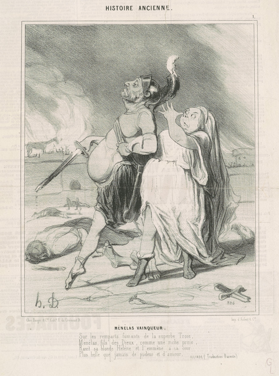 Ménélas vainqueur by Honoré Daumier (French, 1808 - 1879), 16X12"(A3)Poster Print
