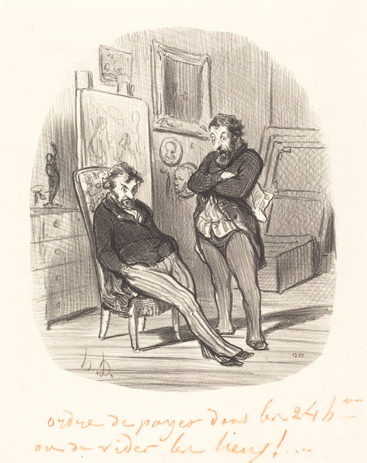 Inconvénient d'envoyer un mauvais tableau... by Honoré Daumier (French, 1808 - 1879), 16X12"(A3)Poster Print