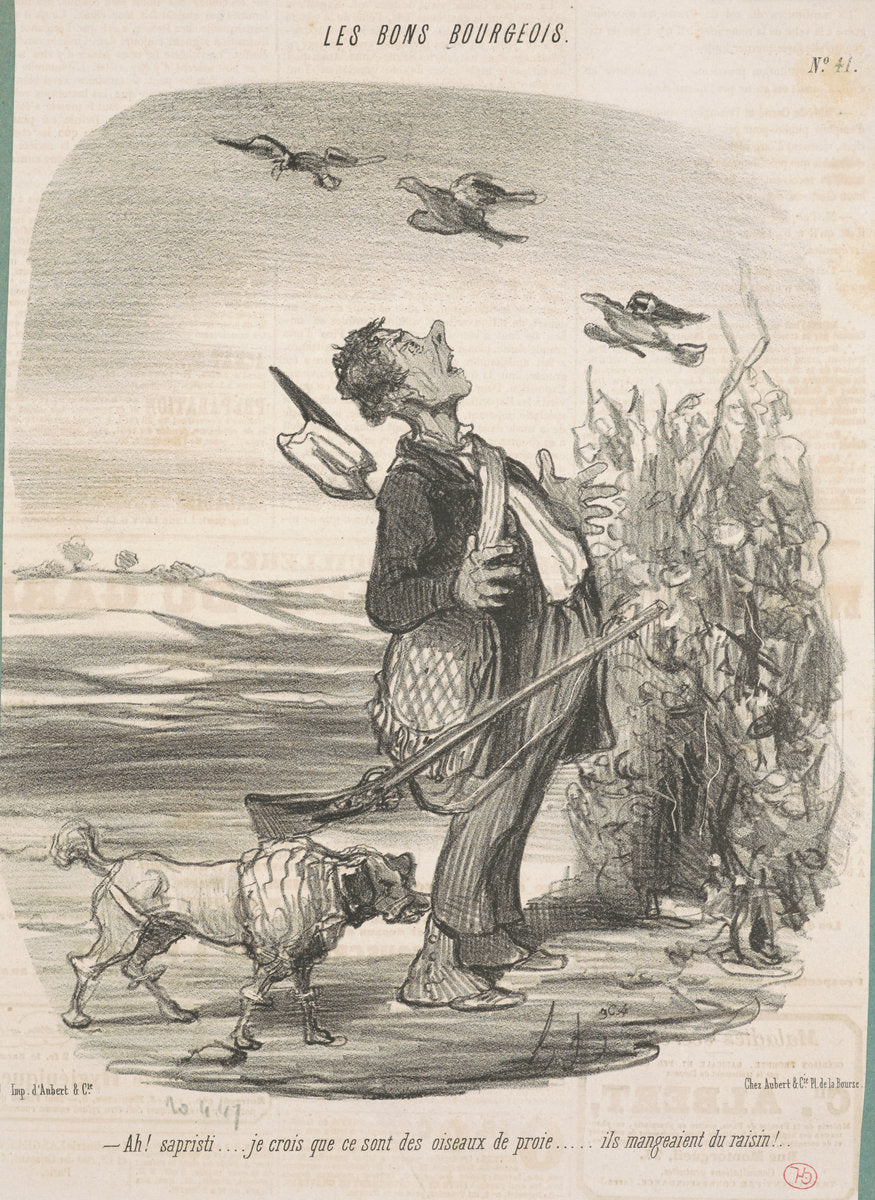 Ah! ... Je crois que ce sont des oiseaux de proie ... by Honoré Daumier (French, 1808 - 1879), 16X12"(A3)Poster Print
