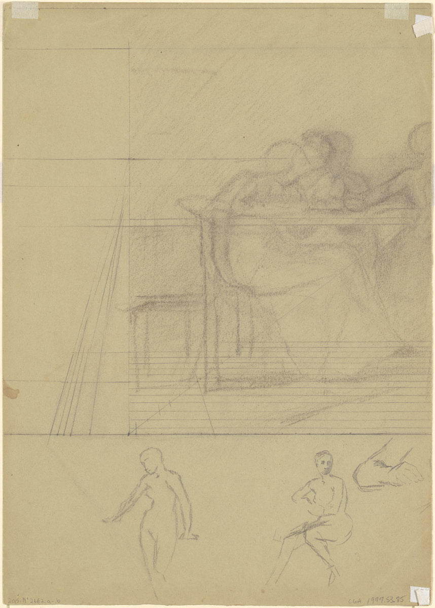 Studies of Figures [verso] by Enoch Wood Perry, Jr. (American, 1831 - 1915), 16X12"(A3)Poster Print