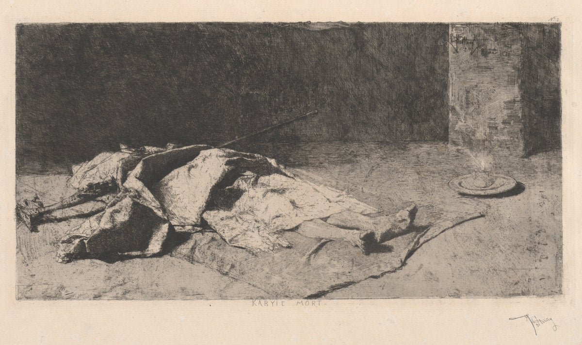 Dead Kabyle (Kabyle mort) by Mariano Fortuny y Carbó (Spanish, 1838 - 1874), 16X12"(A3)Poster Print