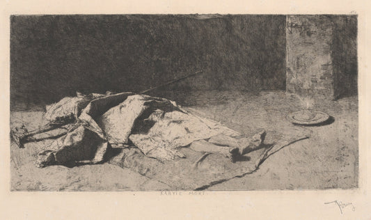 Dead Kabyle (Kabyle mort) by Mariano Fortuny y Carbó (Spanish, 1838 - 1874), 16X12"(A3)Poster Print