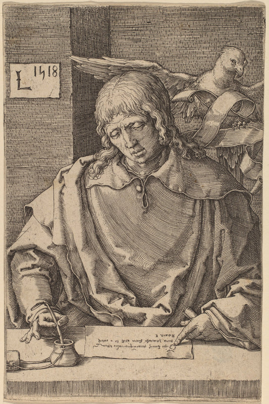 Saint John by Lucas van Leyden (Netherlandish, 1489/1494 - 1533), 16X12"(A3)Poster Print