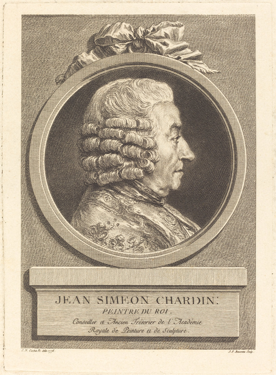 Jean Baptiste Simeon Chardin by Jean Francois Rousseau (French, born c. 1740), 16X12"(A3)Poster Print