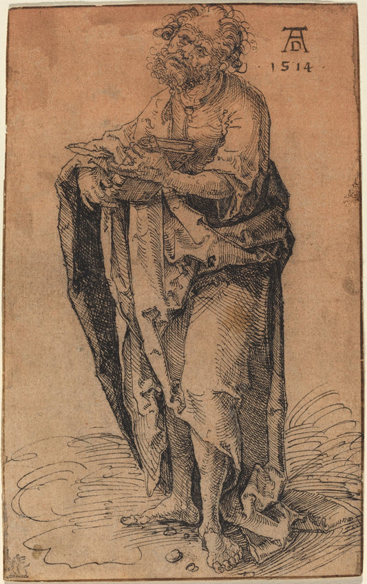 A Standing Apostle Holding a Book by Hans Süss von Kulmbach (German, c. 1485 - 1522), 16X12"(A3)Poster Print