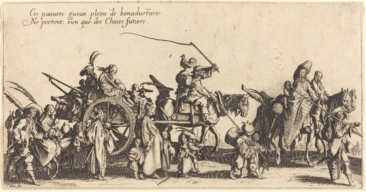 The Bohemians Marching: The Rear Guard by Jacques Callot (French, 1592 - 1635), 16X12"(A3)Poster Print