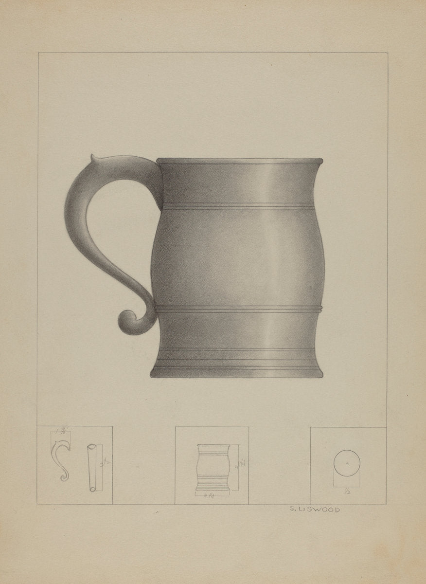 Pewter Mug by Sidney Liswood (American, active c. 1935), 16X12"(A3)Poster Print