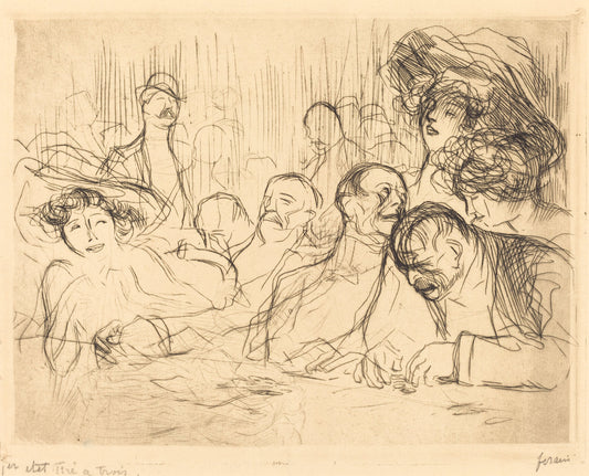 At the Gambling Table (first plate) by Jean-Louis Forain (French, 1852 - 1931), 16X12"(A3)Poster Print