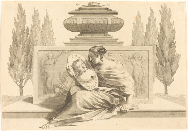 Allegory in Honor of Anne of Austria by Claude Mellan (French, 1598 - 1688), 16X12"(A3)Poster Print