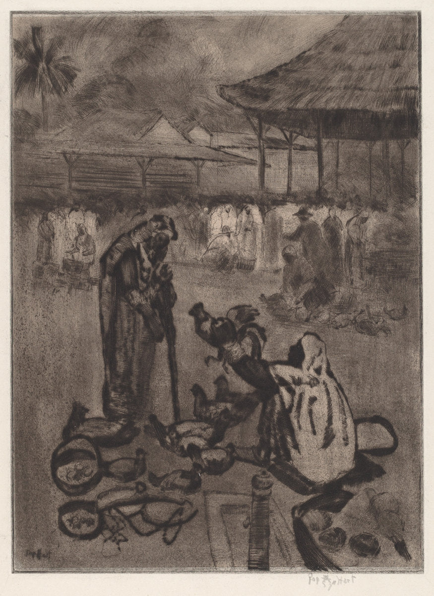 Chicken Vendor, Trinidad by George Overbury (Pop) Hart (American, 1868 - 1933), 16X12"(A3)Poster Print