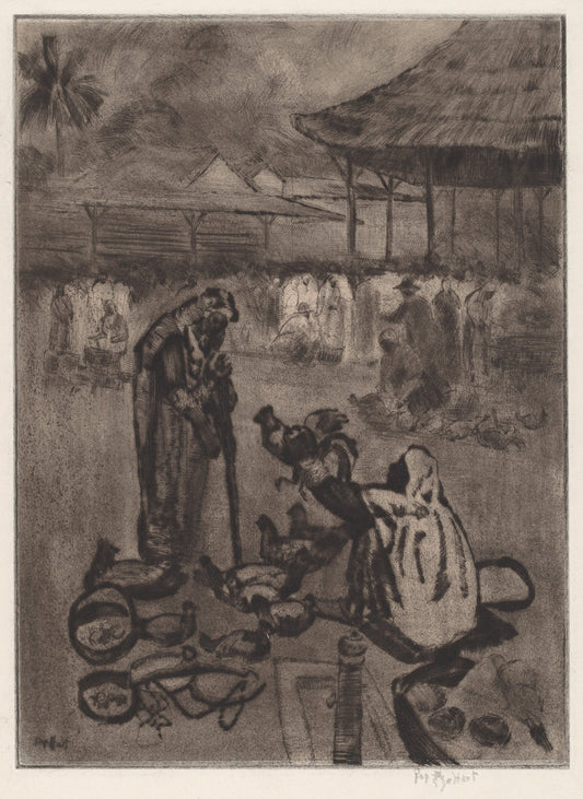 Chicken Vendor, Trinidad by George Overbury (Pop) Hart (American, 1868 - 1933), 16X12"(A3)Poster Print