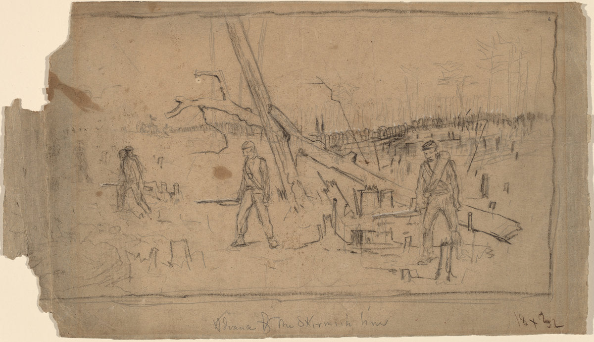 Advance of the Skirmish Line by Winslow Homer (American, 1836 - 1910), 16X12"(A3)Poster Print
