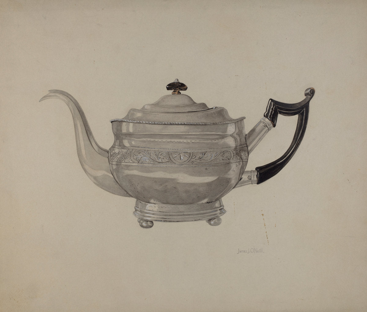 Teapot by J.J. O'Neill (American, active c. 1935), 16X12"(A3)Poster Print
