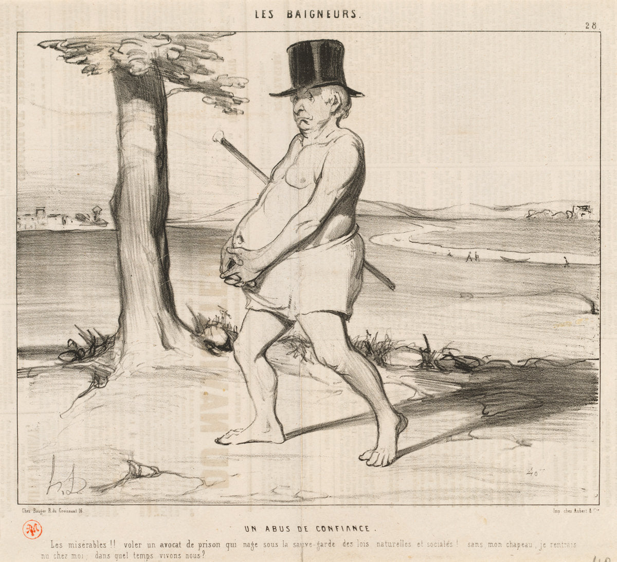 Un Abus de confiance by Honoré Daumier (French, 1808 - 1879), 16X12"(A3)Poster Print