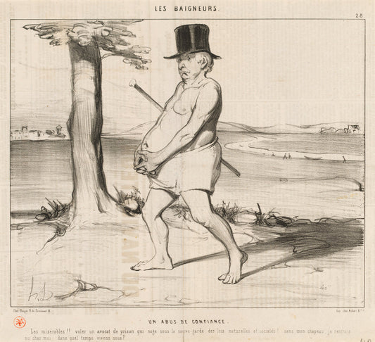 Un Abus de confiance by Honoré Daumier (French, 1808 - 1879), 16X12"(A3)Poster Print