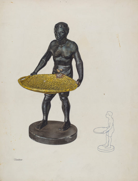 Nubian with Cotton Basket Card Tray by Edward W. Buechner (American, active c. 1935), 16X12"(A3)Poster Print