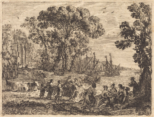 Europa and the Bull (L'enlèvement d'Europe) by Claude Lorrain (French, 1604/1605 - 1682), 16X12"(A3)Poster Print
