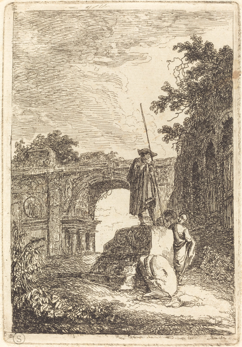 The Triumphal Arch by Hubert Robert (French, 1733 - 1808), 16X12"(A3)Poster Print