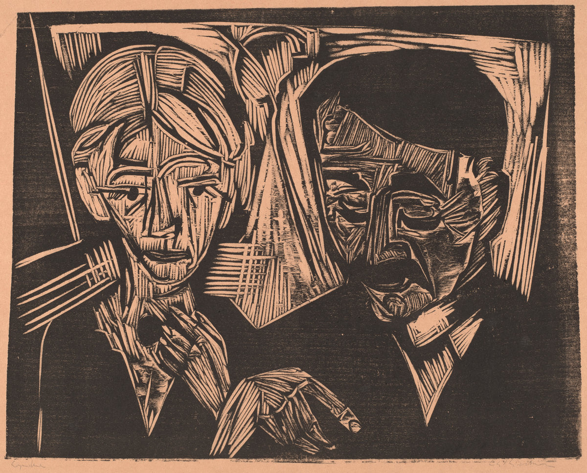 The Married Couple Müller by Ernst Ludwig Kirchner (German, 1880 - 1938), 16X12"(A3)Poster Print