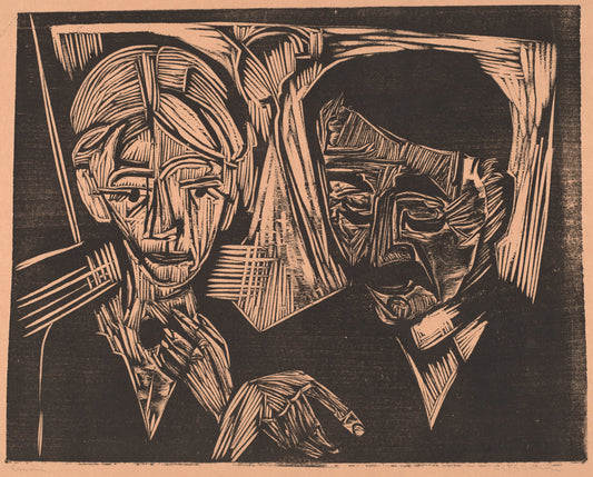 The Married Couple Müller by Ernst Ludwig Kirchner (German, 1880 - 1938), 16X12"(A3)Poster Print