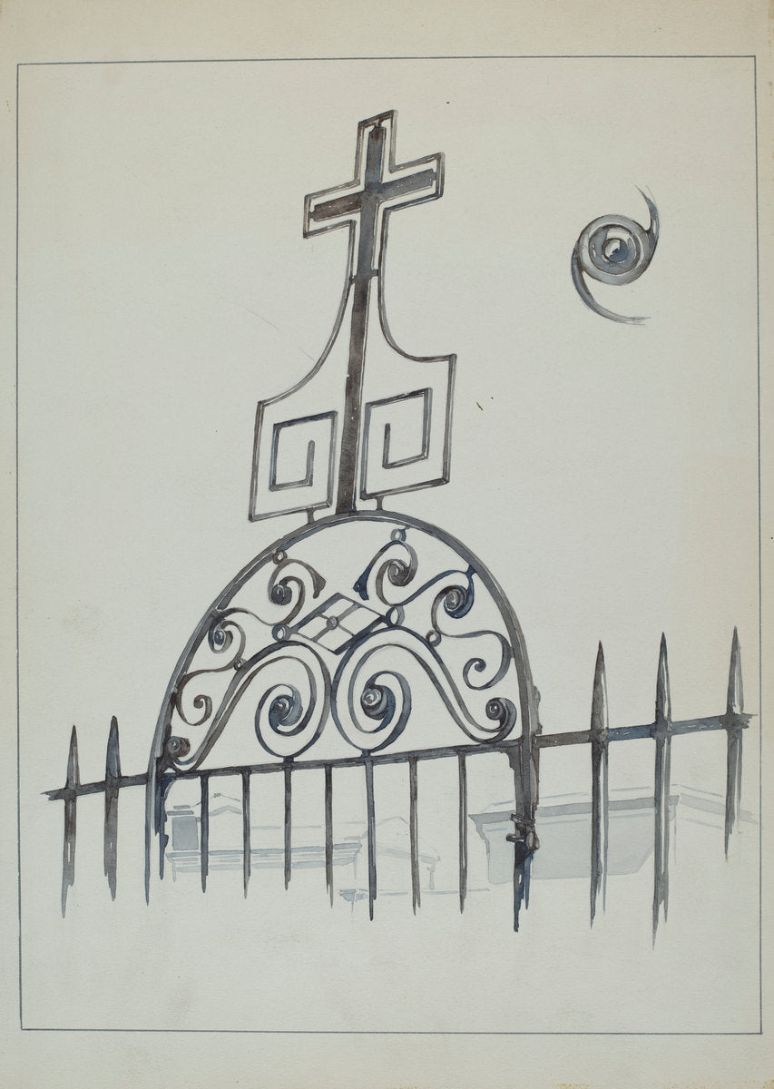 Iron Cross - Gate Ornament by Arelia Arbo (American, active c. 1935), 16X12"(A3)Poster Print