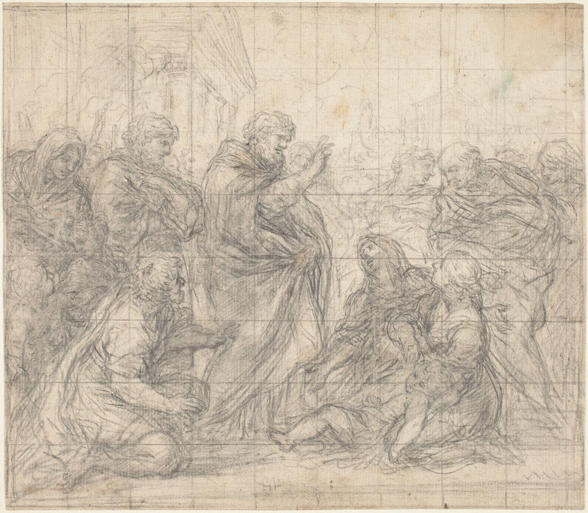 Saint Zenobious Resuscitating a Child by Ciro Ferri (Italian, 1634 - 1689), 16X12"(A3)Poster Print