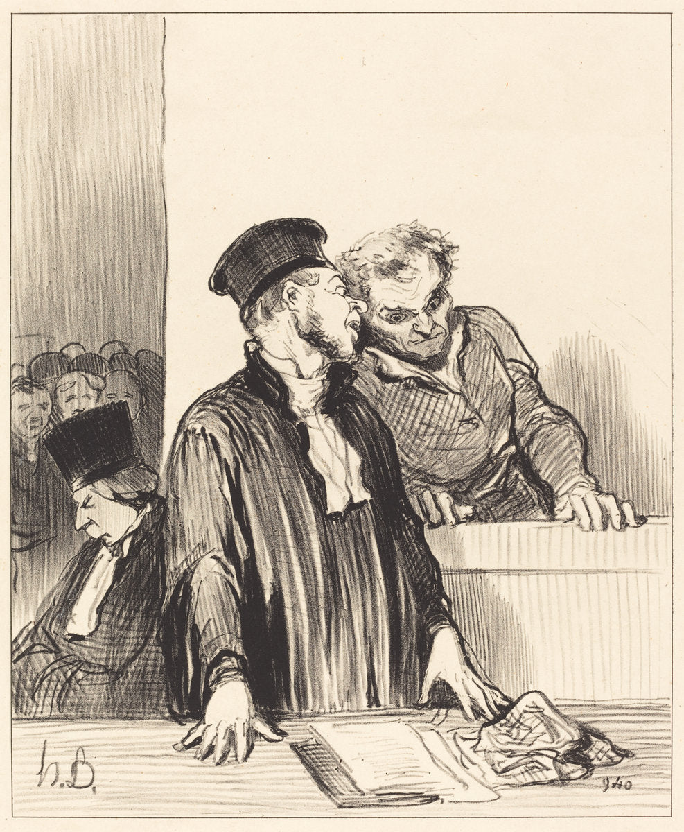 Voila le ministère public qui vous dit des choses... désagréables... by Honoré Daumier (French, 1808 - 1879), 16X12"(A3)Poster Print