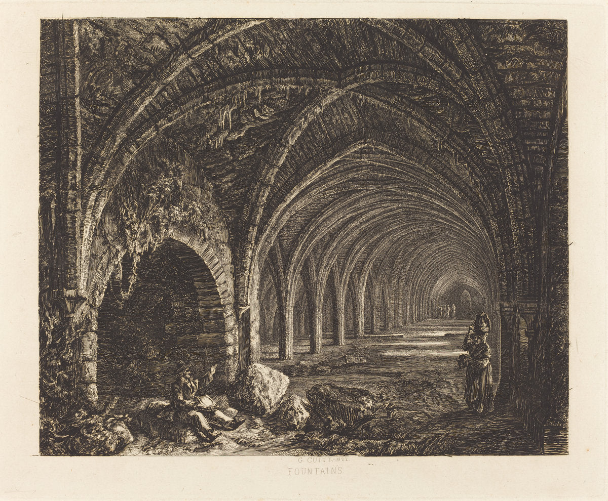 Fountains by George Cuitt the Younger (British, 1779 - 1854), 16X12"(A3)Poster Print