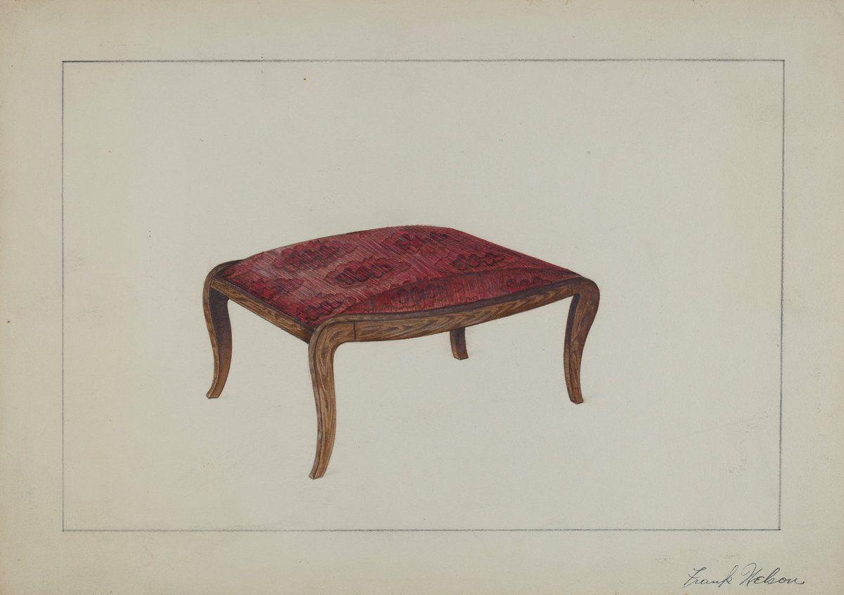 Foot Stool by Frank Nelson (American, active c. 1935), 16X12"(A3)Poster Print