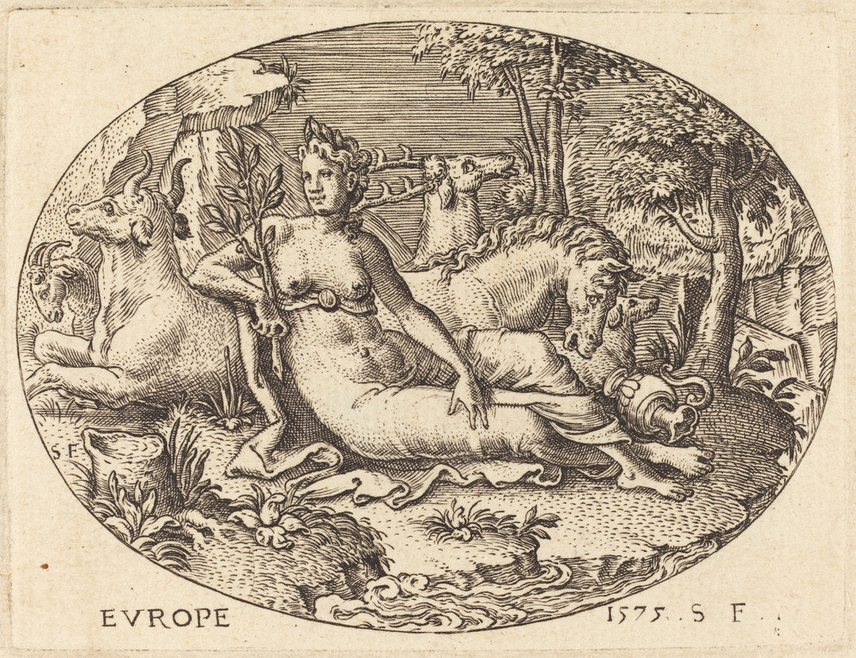 Europe by Etienne Delaune (French, 1518/1519 - 1583), 16X12"(A3)Poster Print
