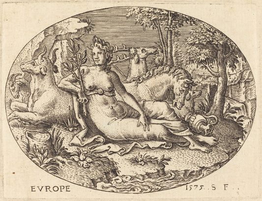 Europe by Etienne Delaune (French, 1518/1519 - 1583), 16X12"(A3)Poster Print