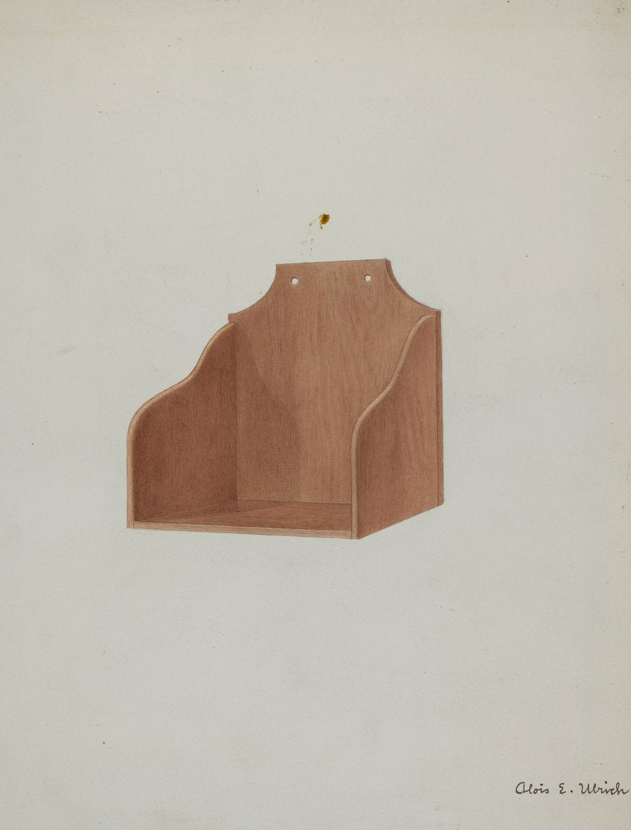 Shaker Wooden Wall Shelf by Alois E. Ulrich (American, active c. 1935), 16X12"(A3)Poster Print