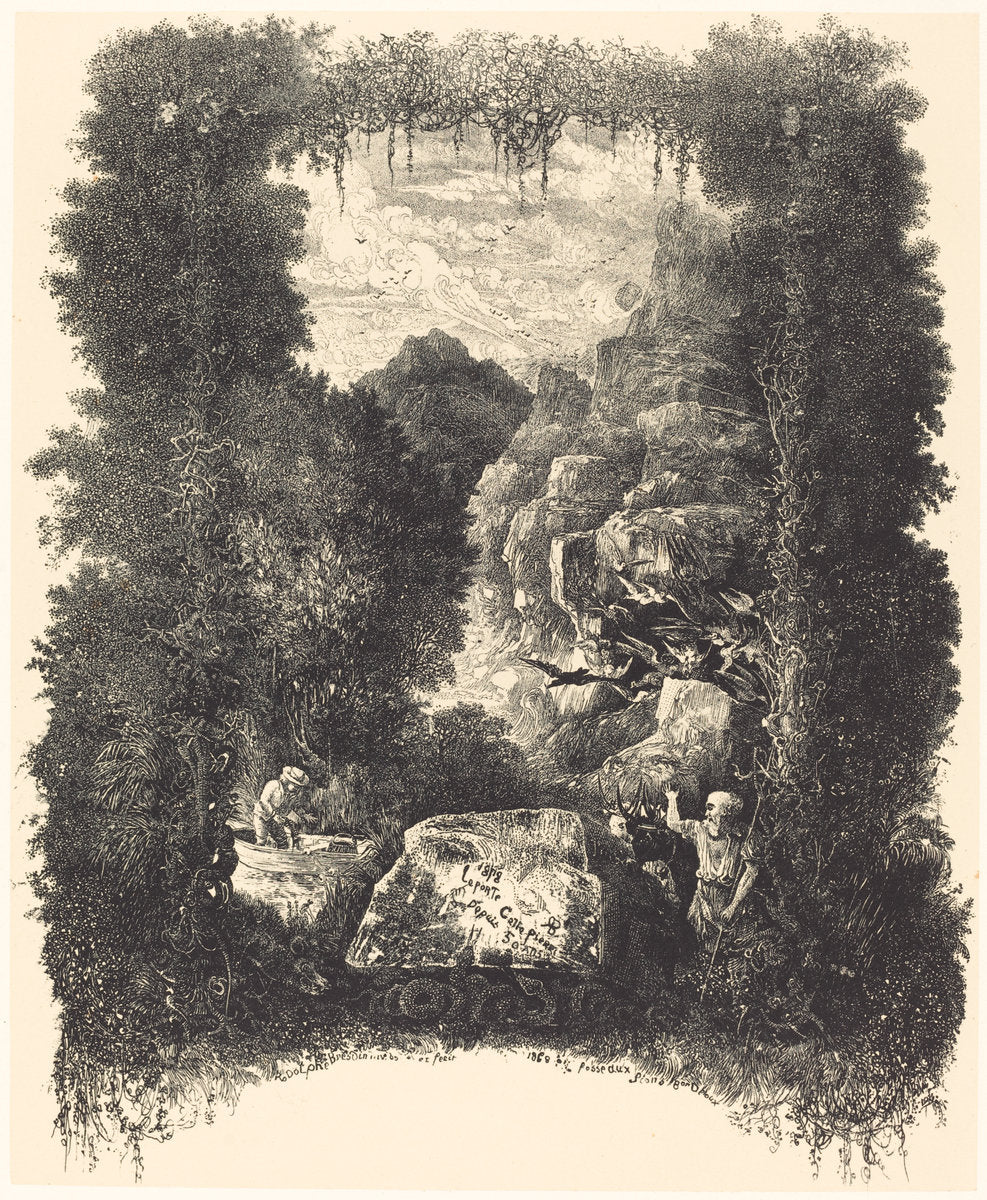Frontispiece by Rodolphe Bresdin (French, 1822 - 1885), 16X12"(A3)Poster Print