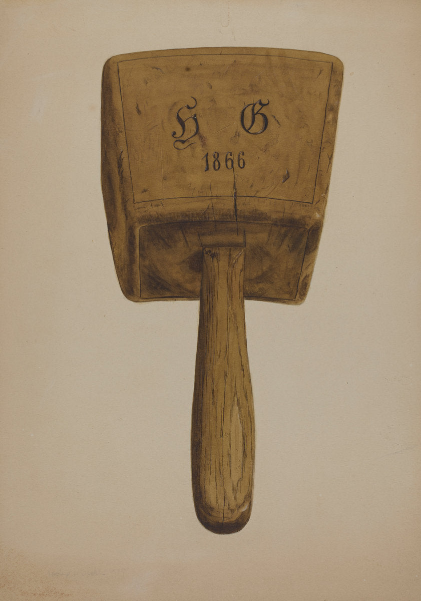 Bung Starter Mallet by Irving L. Biehn (American, active c. 1935), 16X12"(A3)Poster Print