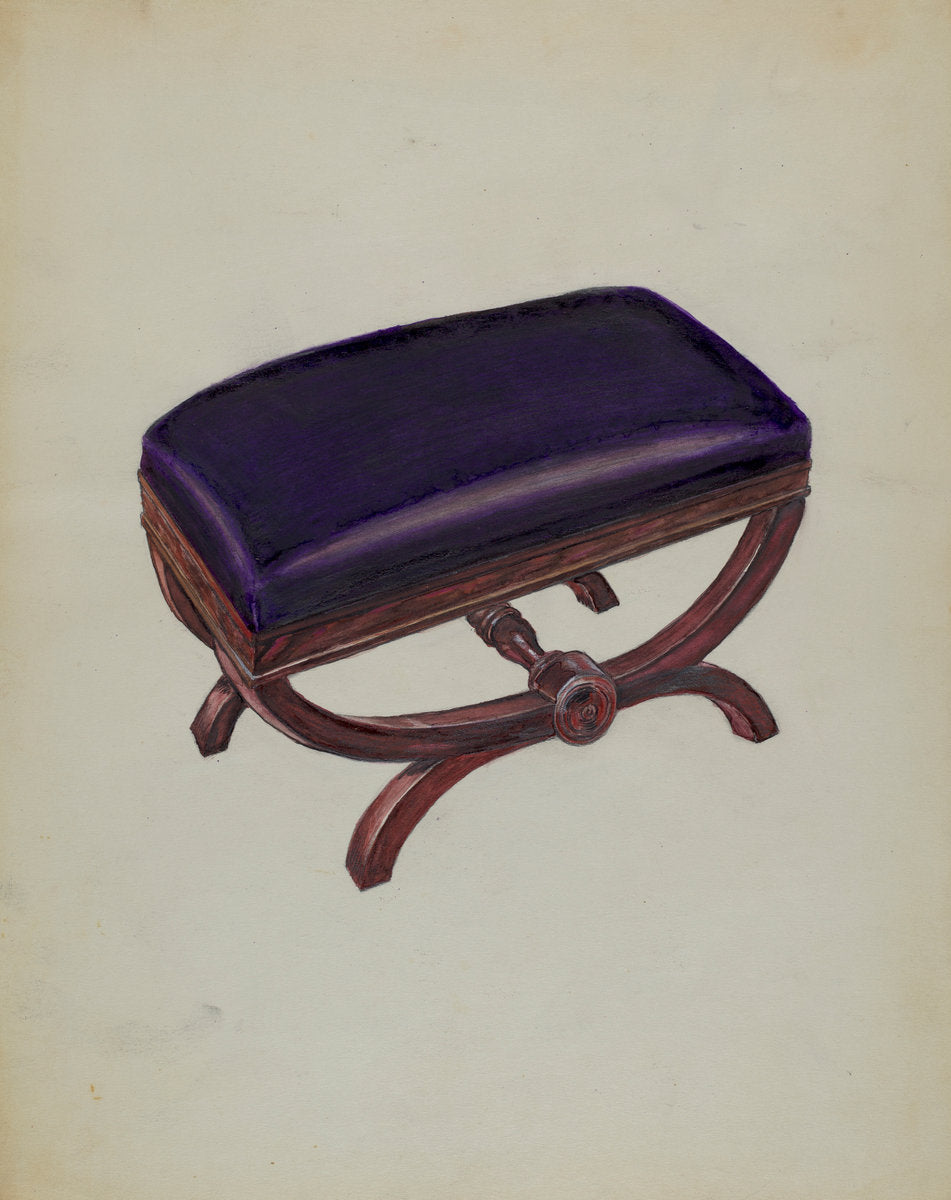 Stool-Living Room by Carl Weiss (American, active c. 1935), 16X12"(A3)Poster Print