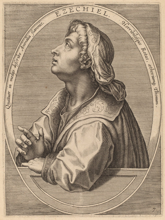 Ezechial by Theodor Galle after Jan van der Straet (Flemish, c. 1571 - 1633), 16X12"(A3)Poster Print