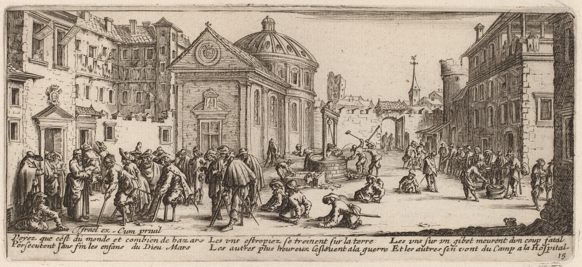 The Hospital by Gerrit van Schagen after Jacques Callot (Dutch, c. 1642 - 1690 or after), 16X12"(A3)Poster Print