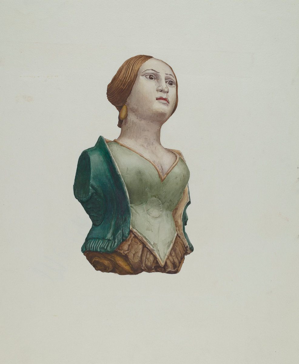 Half-Length Figure by Rosamond P. Gray (American, active c. 1935), 16X12"(A3)Poster Print