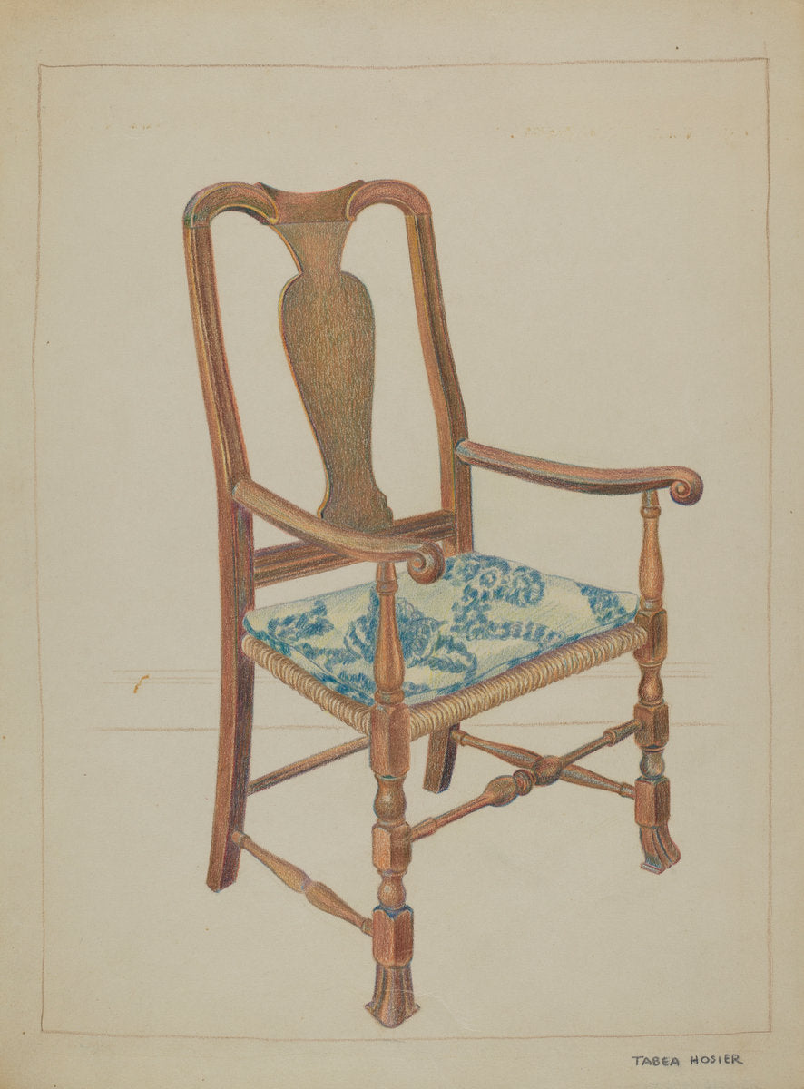 Armchair by Tabea Hosier (American, active c. 1935), 16X12"(A3)Poster Print