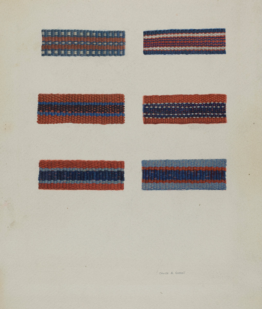 Fragments of Shaker Chair Braid by Orville A. Carroll (American, active c. 1935), 16X12"(A3)Poster Print
