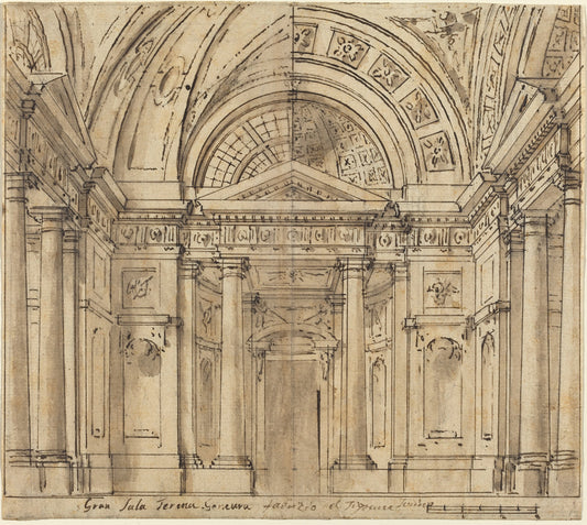 Design for Entrance to a Hall by Fabrizio Galliari (Italian, 1709 - 1790), 16X12"(A3)Poster Print