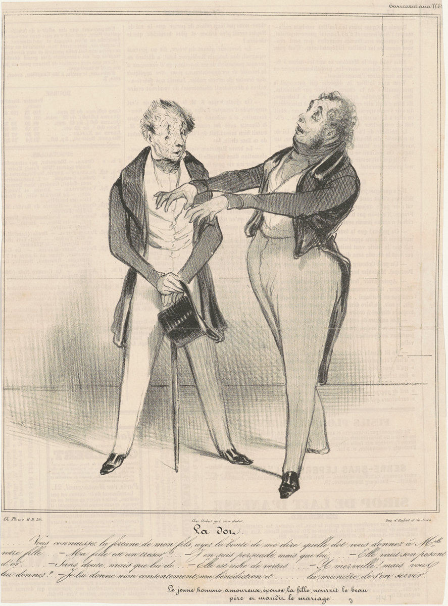 La Dot...vous connaissez la fortune... by Honoré Daumier (French, 1808 - 1879), 16X12"(A3)Poster Print