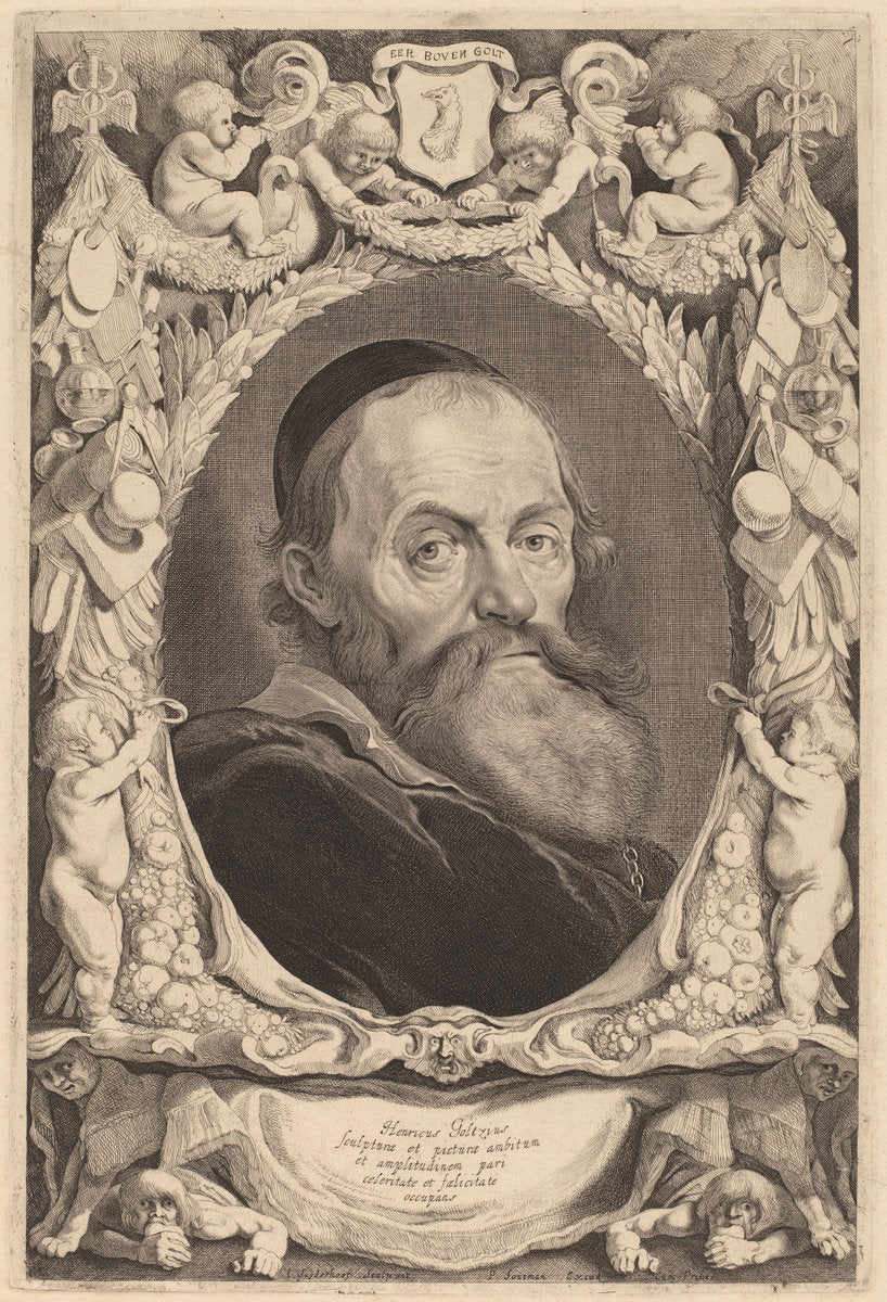 Hendrik Goltzius by Jonas Suyderhoff after Pieter Claesz Soutman (Dutch, c. 1613 - 1686), 16X12"(A3)Poster Print