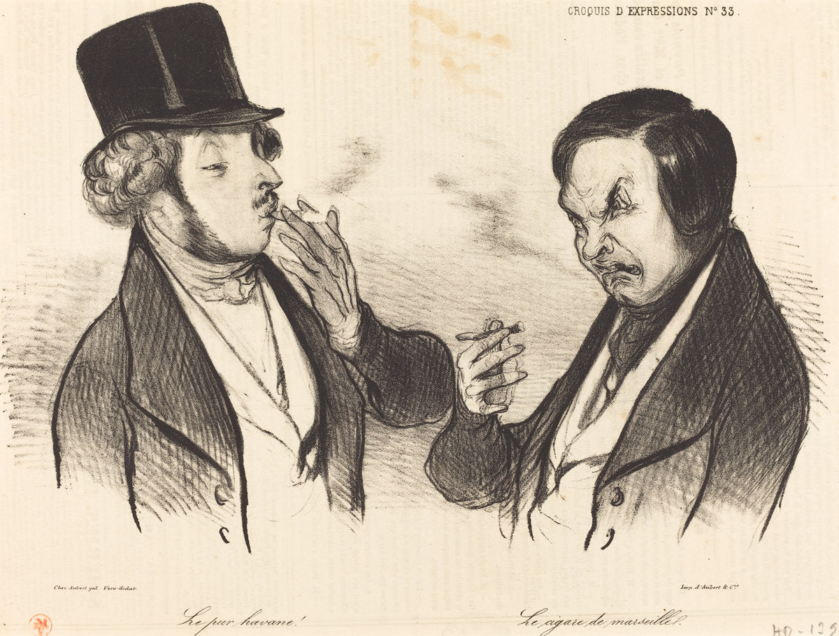 Le pur havane! Le cigare de marseille by Honoré Daumier (French, 1808 - 1879), 16X12"(A3)Poster Print