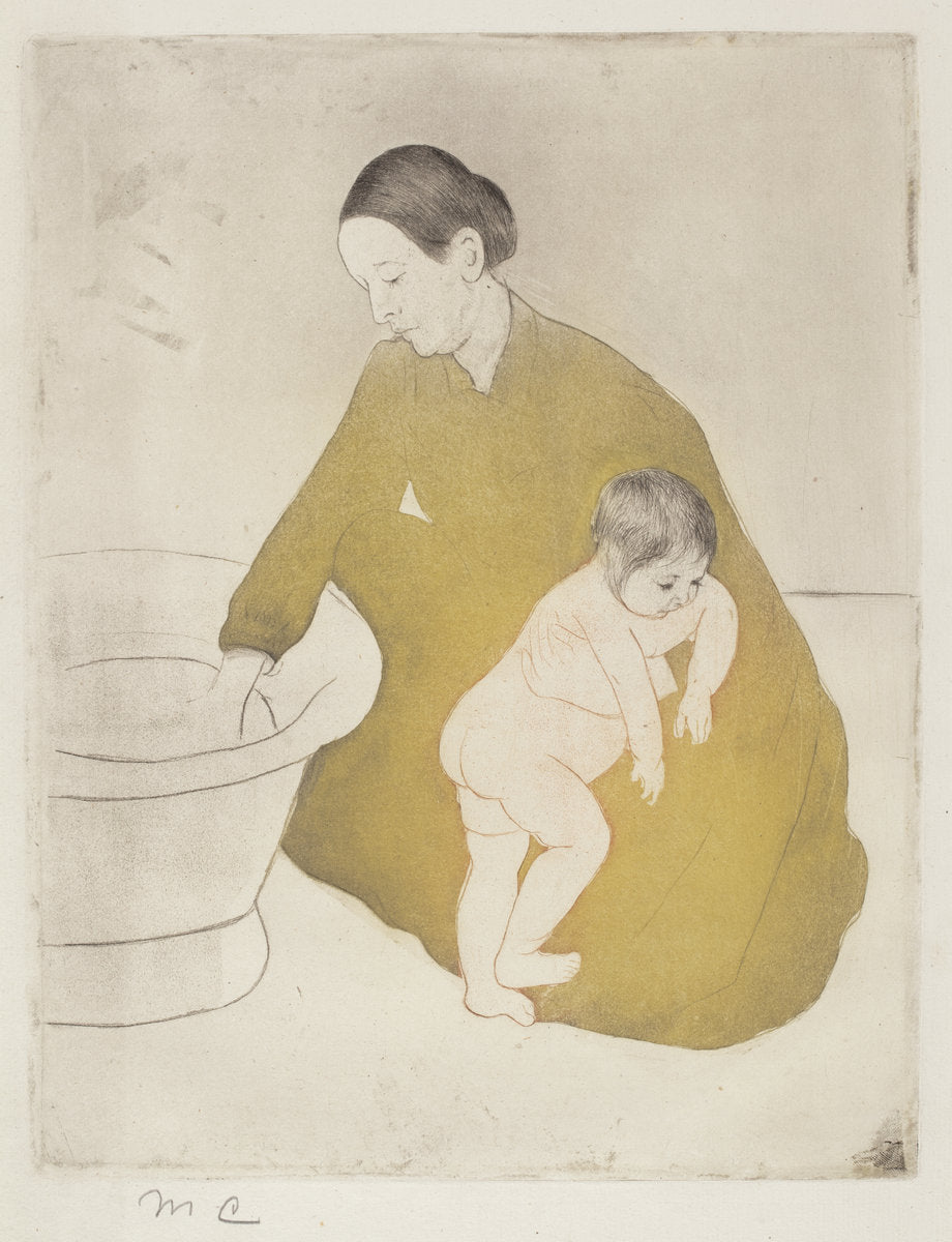The Bath by Mary Cassatt (American, 1844 - 1926), 16X12"(A3)Poster Print