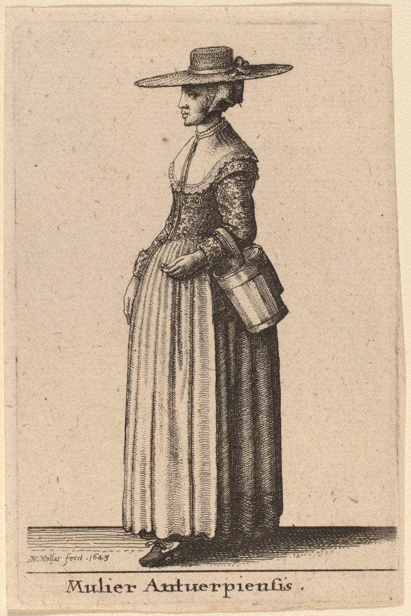 Mulier Antuerpiensis by Wenceslaus Hollar (Bohemian, 1607 - 1677), 16X12"(A3)Poster Print